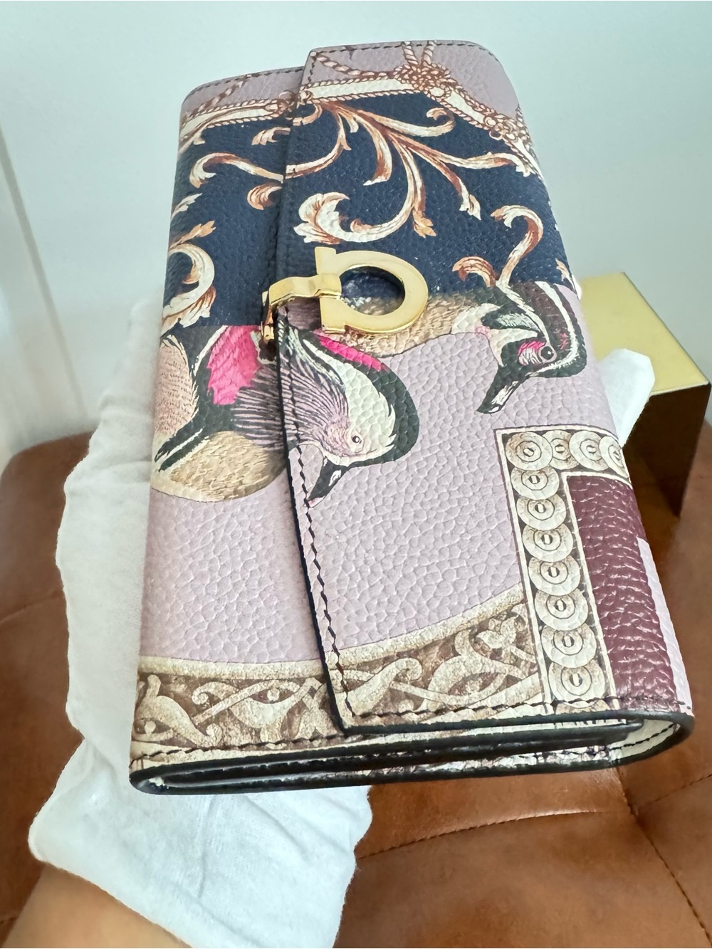 Salvatore Ferragamo Printed Leather Gancini Continental Wallet - Picture 9 of 10